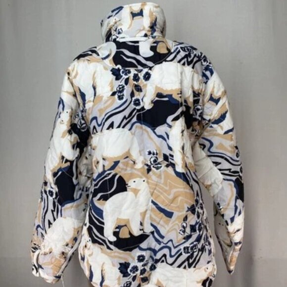NEW FREE PEOPLE Womens Jacket Size M White/Multi Polar Bear Graphic Puffer - Picture 5 of 8